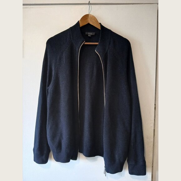 COS - Navy full zip wool sweater - Sz M - AS IS - Picture 3 of 8
